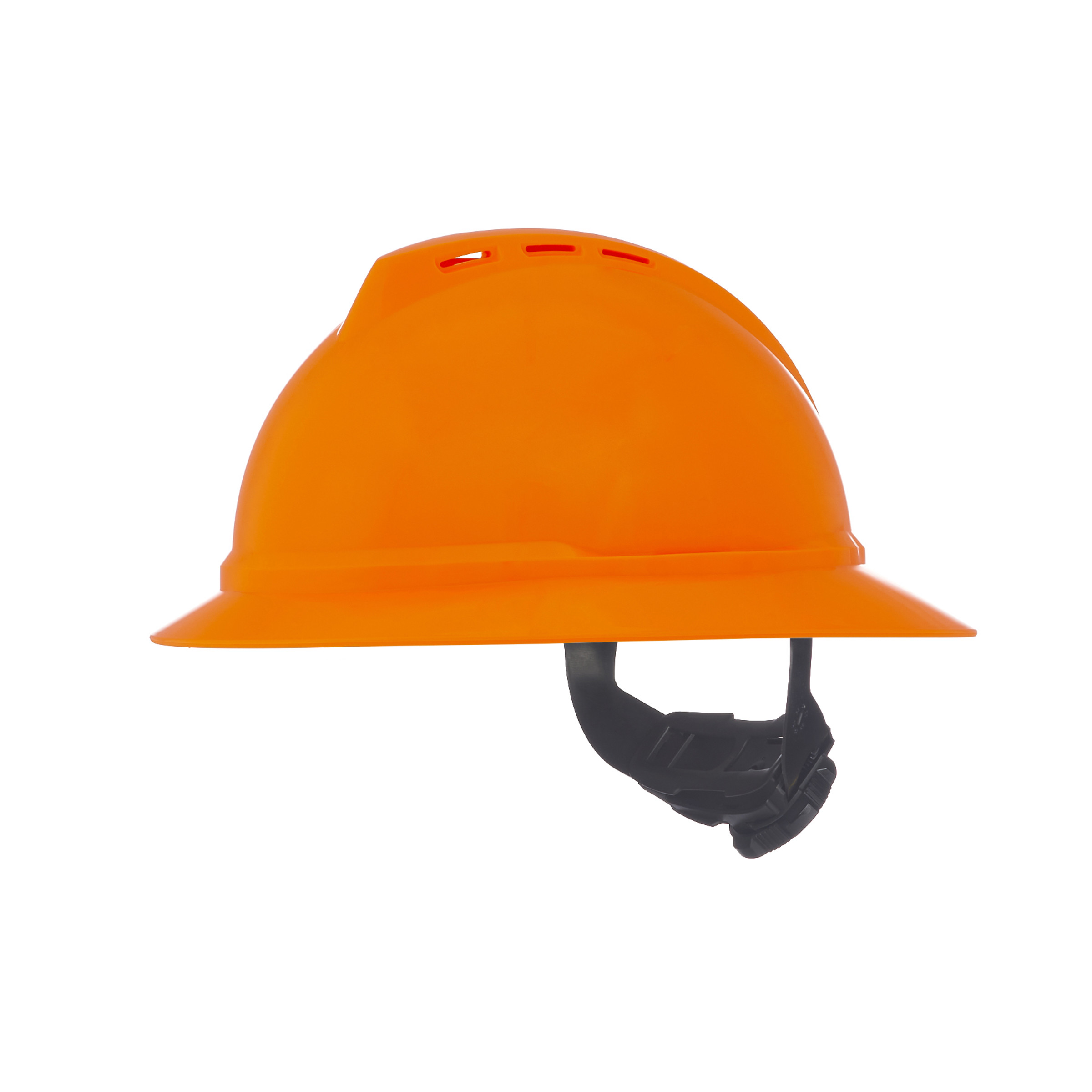V-Gard 500 Hat, Hi-Viz Orange Vented, 4-Point Fas-Trac III